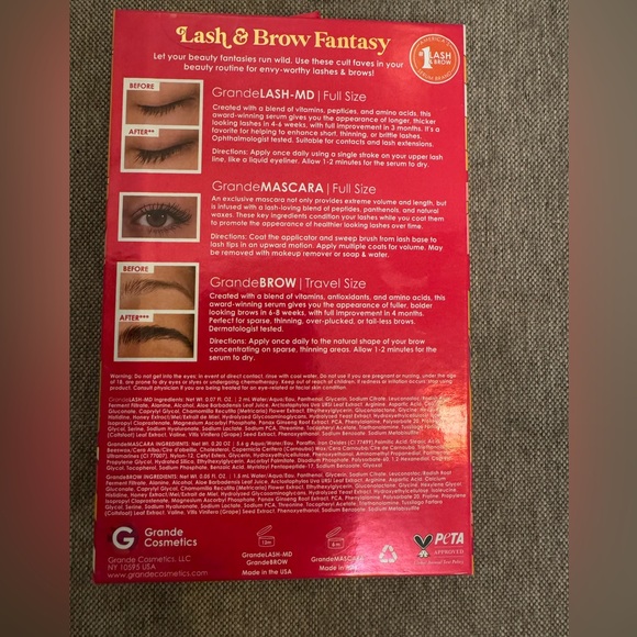 New Grande Cosmetics GrandeLash GrandeMascara GrandeBrow Lash & Brow Gift Set - Picture 2 of 5